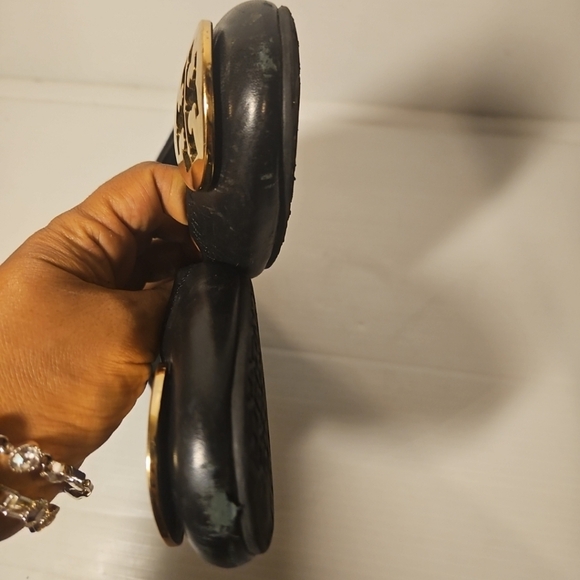 Tory Burch REVA Black Leather flats Size 6 M - Picture 6 of 8